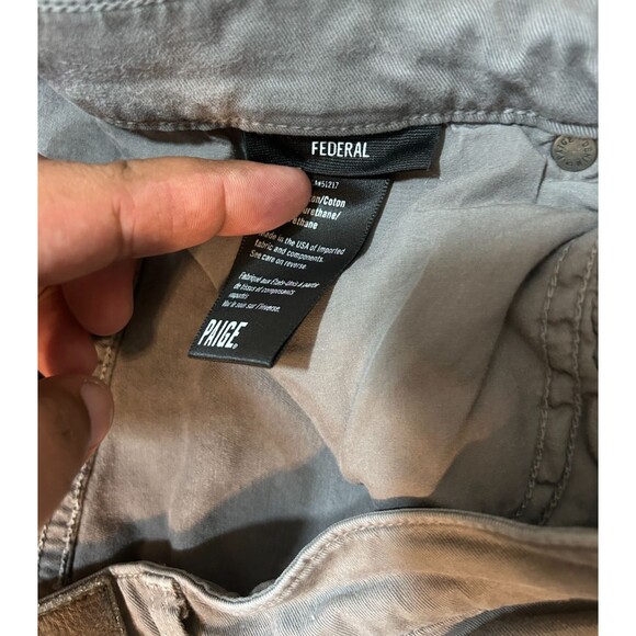 Paige Federal Straight Jeans Faded Black  Stretch Men’s Size 32-Has Spots - Picture 4 of 12